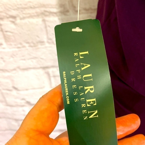 NWT Lauren Ralph Lauren Shirred knit dress, raisin, 6, figure flattering - Picture 8 of 10